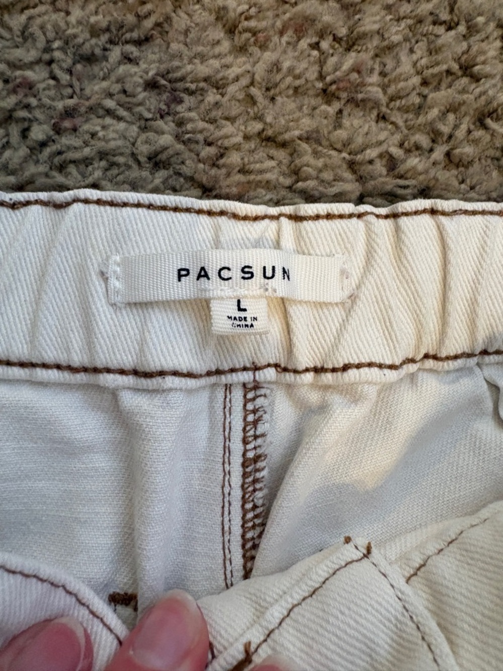 PacSun White Denim 100% Cotton Shorts Women’s Large - Picture 2 of 6